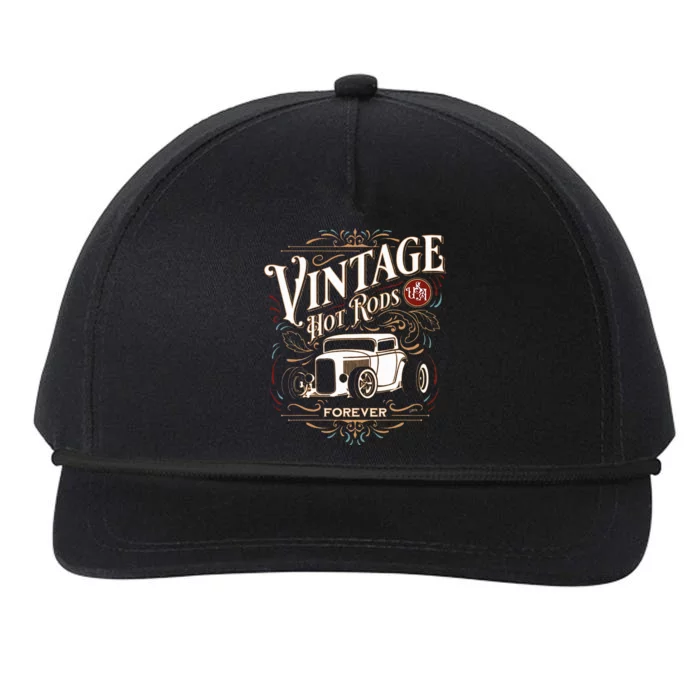 Vintage Hotrods Usa Forever Classic Car Nostalgia Design Snapback Five-Panel Rope Hat