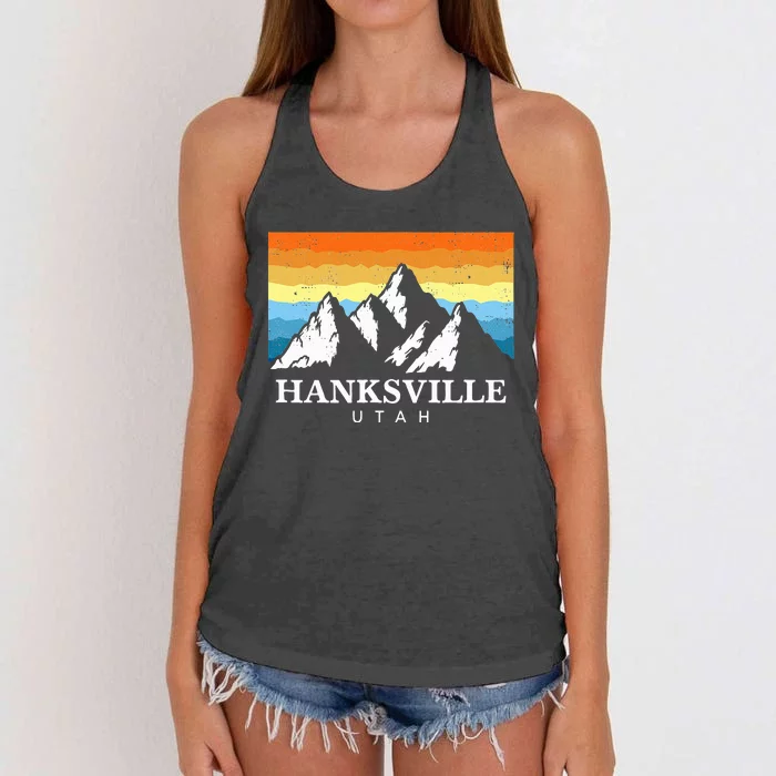 Vintage Hanksville Utah Mountain Hiking Souvenir Women's Knotted Racerback Tank