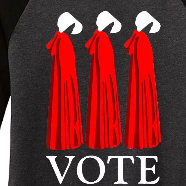 Vote Handmaids Vote 2024 Feminist Gift Women's Tri-Blend 3/4-Sleeve Raglan Shirt