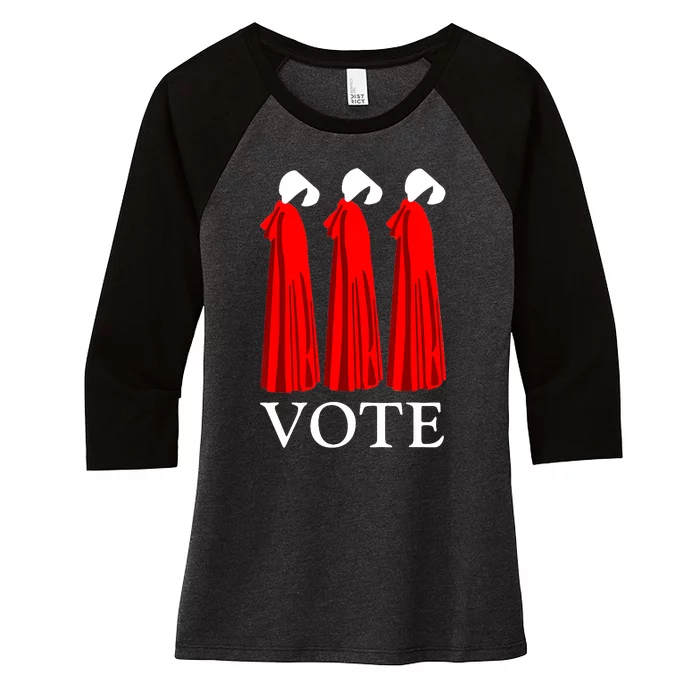 Vote Handmaids Vote 2024 Feminist Gift Women's Tri-Blend 3/4-Sleeve Raglan Shirt