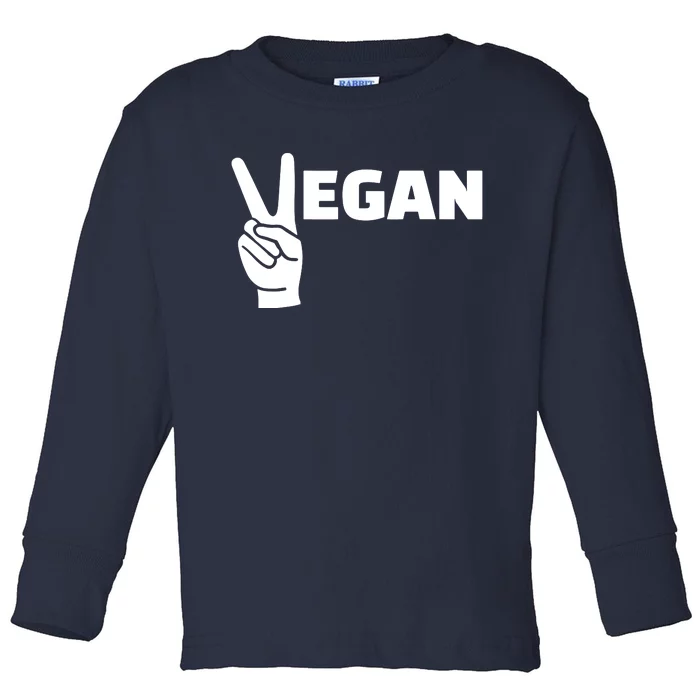 Vegan Hand Toddler Long Sleeve Shirt