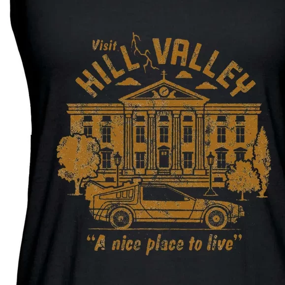 Visit Hill Valley A Nice Place To Live Ladies Essential Flowy Tank