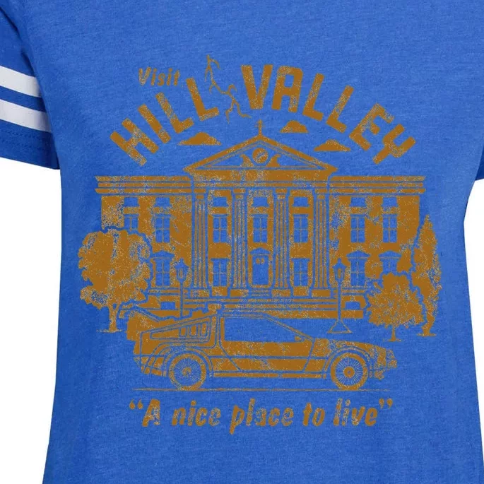 Visit Hill Valley A Nice Place To Live Enza Ladies Jersey Football T-Shirt