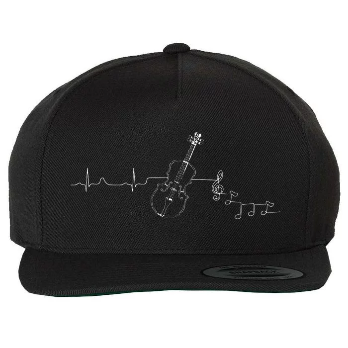 Violin Heartbeat Violin Player Violinist Musician Wool Snapback Cap