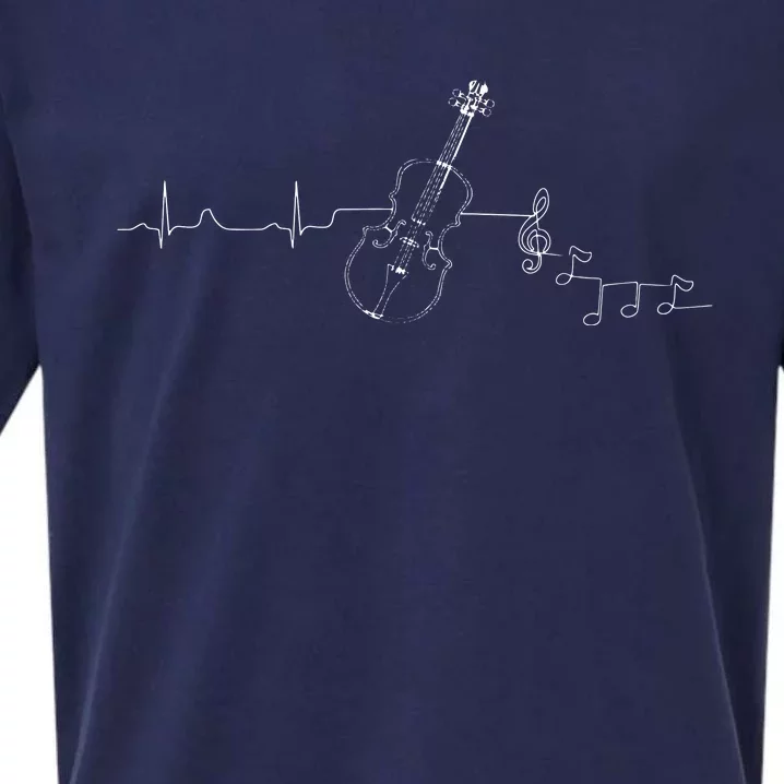 Violin Heartbeat Violin Player Violinist Musician Sueded Cloud Jersey T-Shirt