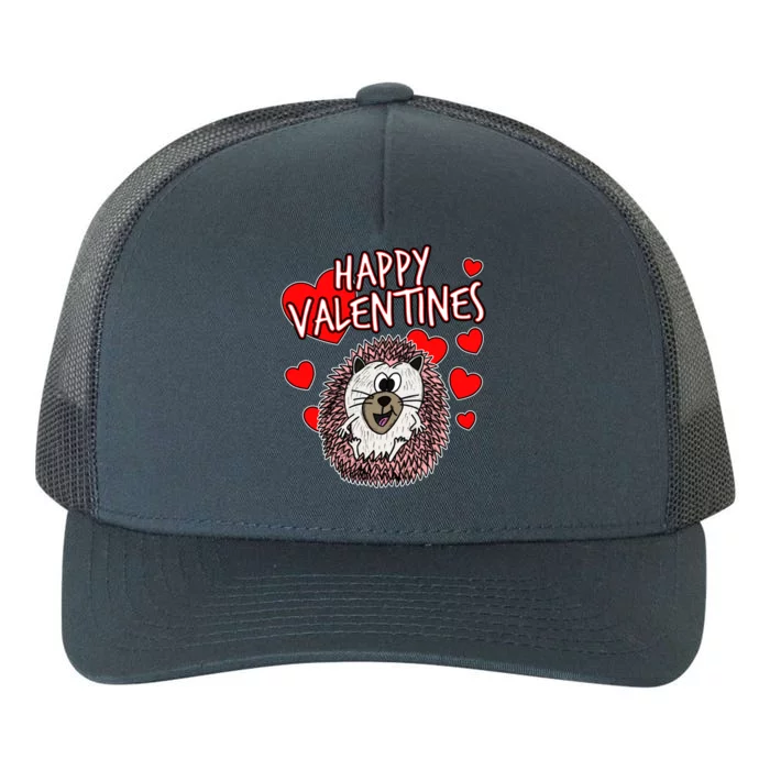 Valentines Hedgehog Wildlife Nature Animal Lover Gift Yupoong Adult 5-Panel Trucker Hat