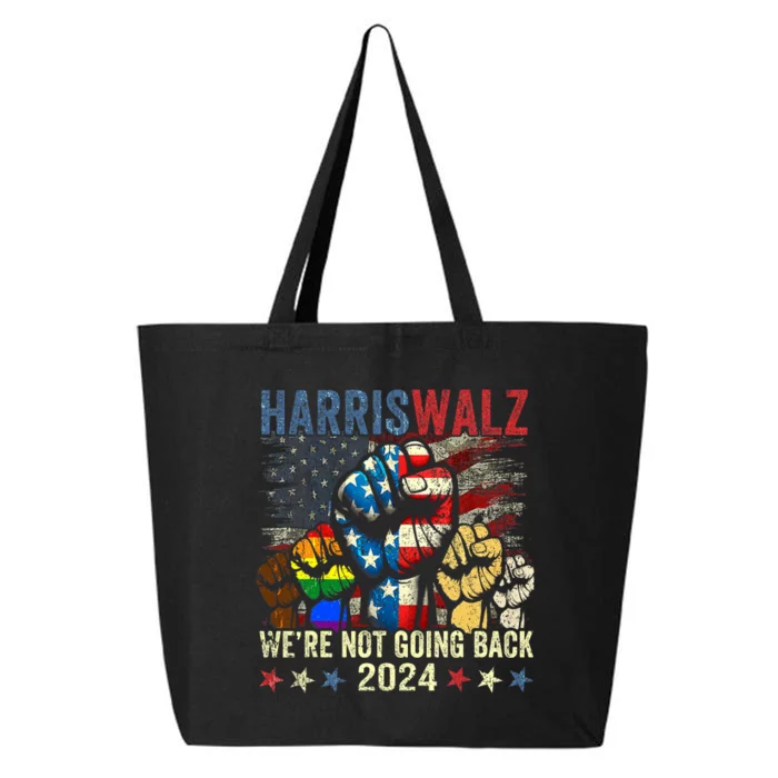 Vintage Harris Walz For President 2024 WeRe Not Going Back 25L Jumbo Tote