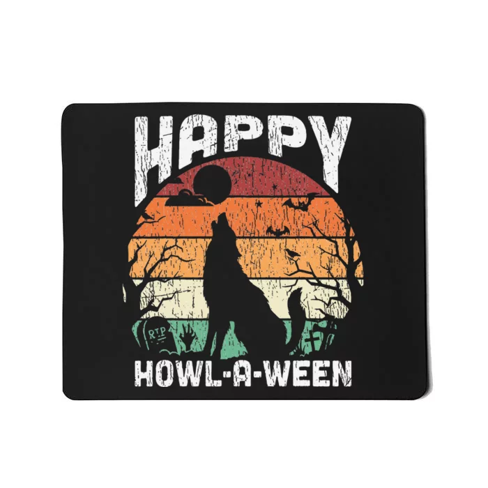 Vintage Halloween Wolf Costume Mousepad