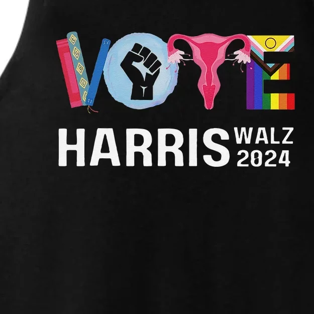 Vote Harris Waltz 2024 Lgbt Rights Ladies Tri-Blend Wicking Tank