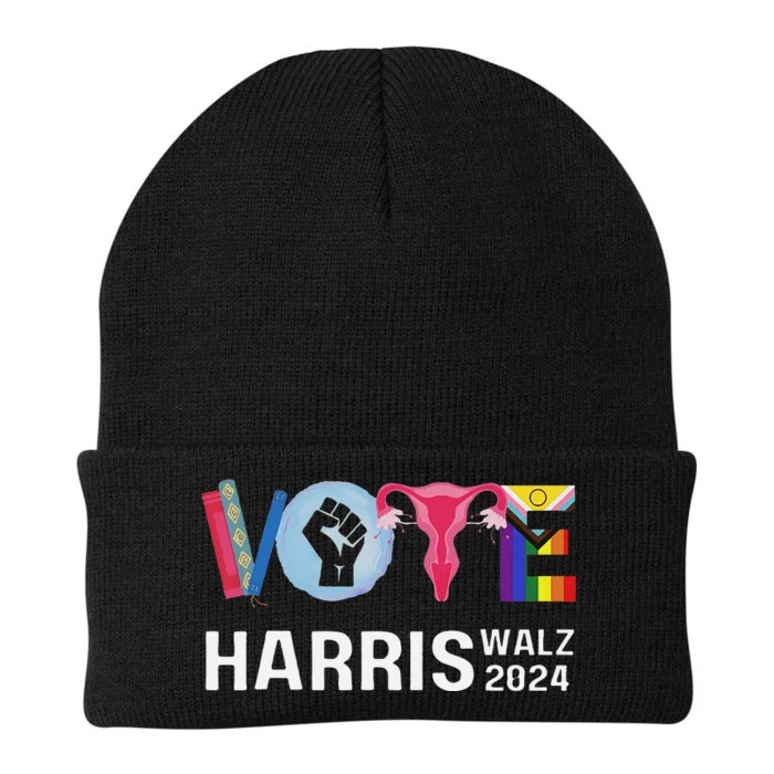 Vote Harris Waltz 2024 Lgbt Rights Knit Cap Winter Beanie