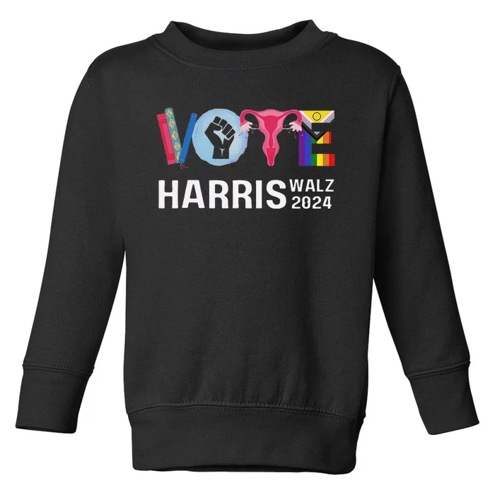 Vote Harris Waltz 2024 Lgbt Rights Toddler Sweatshirt