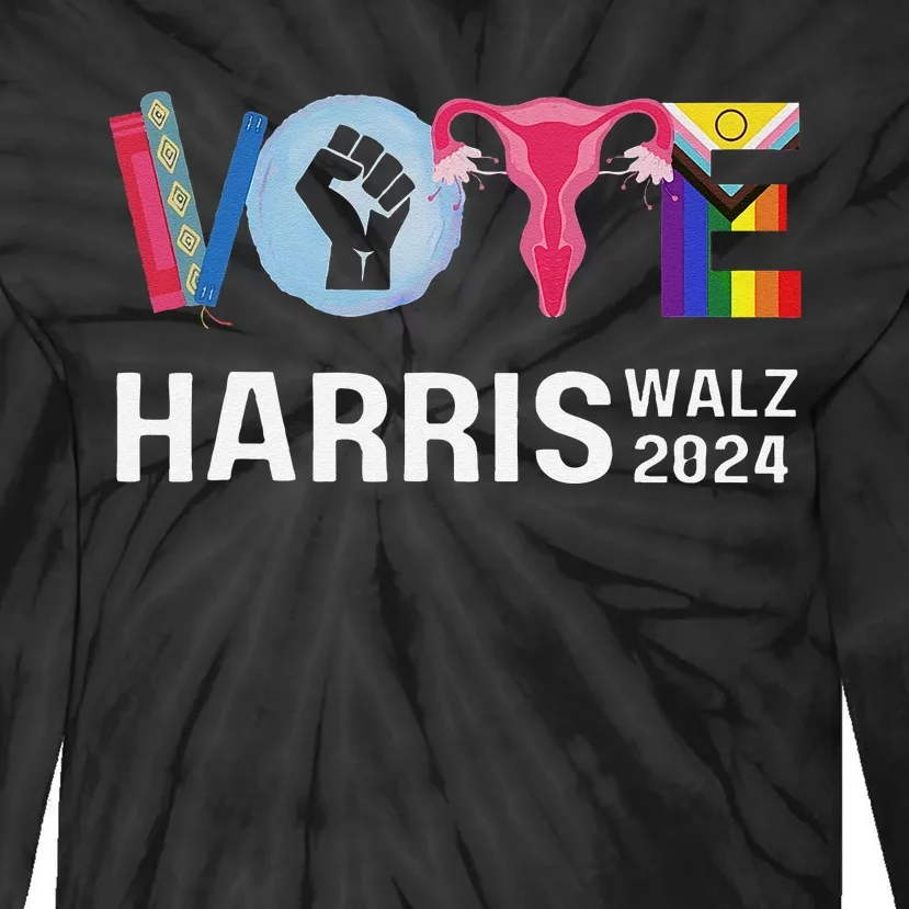 Vote Harris Waltz 2024 Lgbt Rights Tie-Dye Long Sleeve Shirt