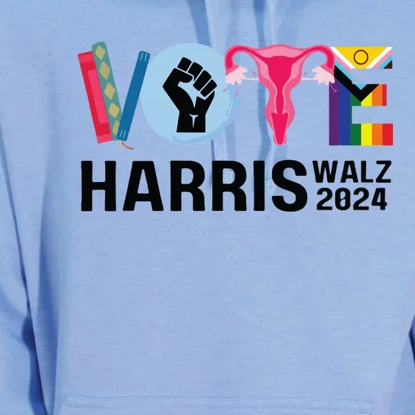 Vote Harris Walz 2024 Unisex Surf Hoodie