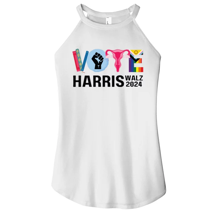 Vote Harris Walz 2024 Women’s Perfect Tri Rocker Tank