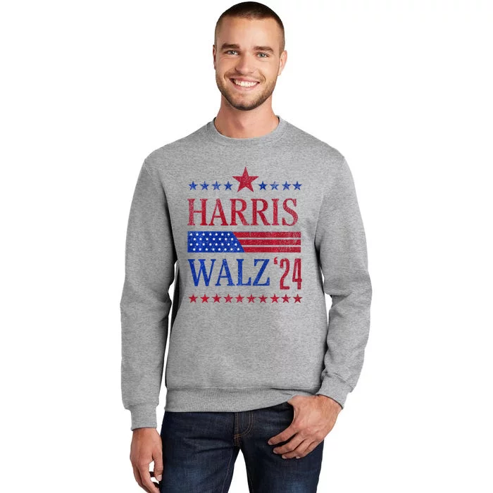 Vintage Harris Walz 2024 American Flag 2024 Harris Election Premium Tall Sweatshirt