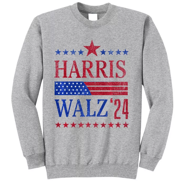 Vintage Harris Walz 2024 American Flag 2024 Harris Election Premium Tall Sweatshirt