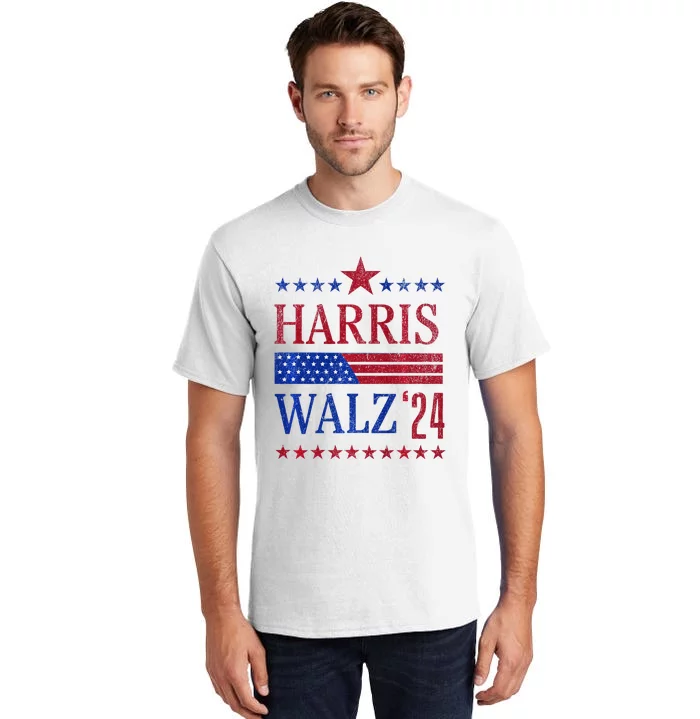 Vintage Harris Walz 2024 American Flag 2024 Harris Election Premium Tall T-Shirt