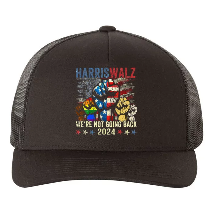 Vintage Harris Walz For President 2024 WeRe Not Going Back Gift Yupoong Adult 5-Panel Trucker Hat