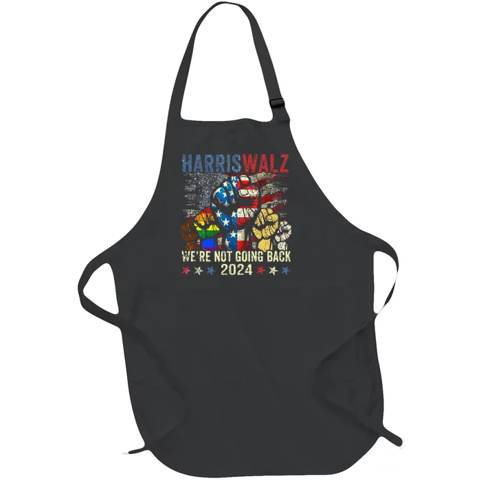 Vintage Harris Walz For President 2024 WeRe Not Going Back Gift Full-Length Apron With Pocket