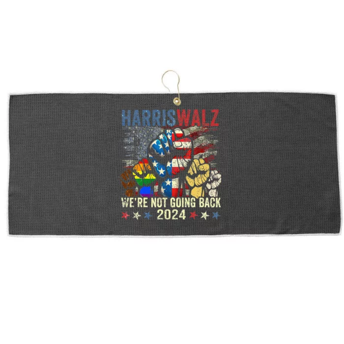 Vintage Harris Walz For President 2024 WeRe Not Going Back Gift Large Microfiber Waffle Golf Towel