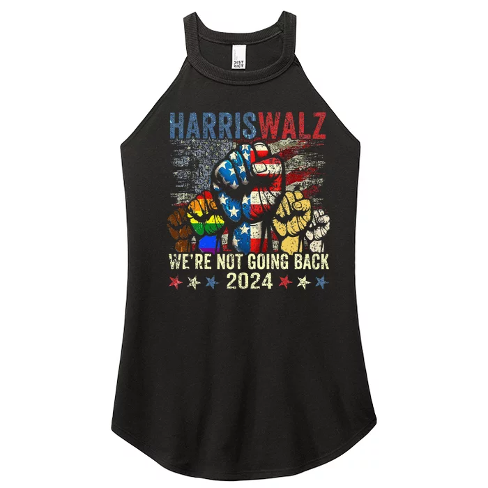 Vintage Harris Walz For President 2024 WeRe Not Going Back Gift Women’s Perfect Tri Rocker Tank