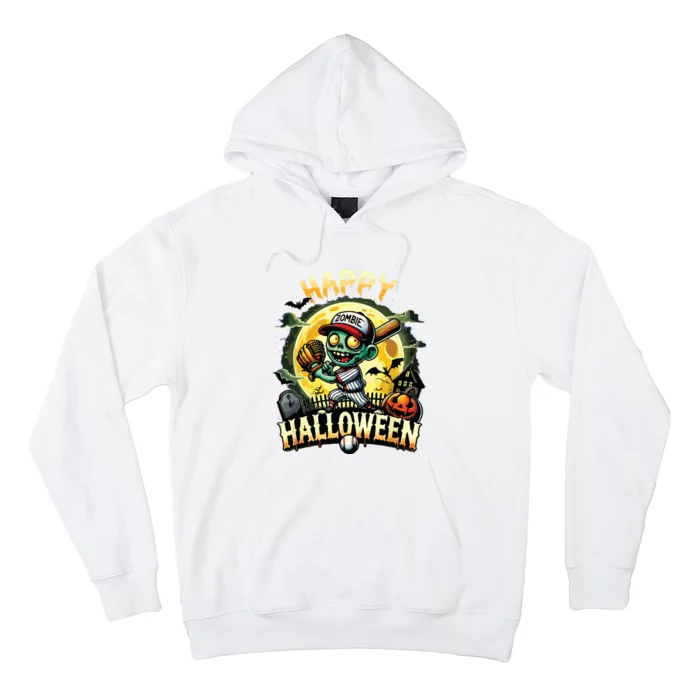 Vintage Halloween Zombie Baseball Skeleton Baseball Players Hoodie