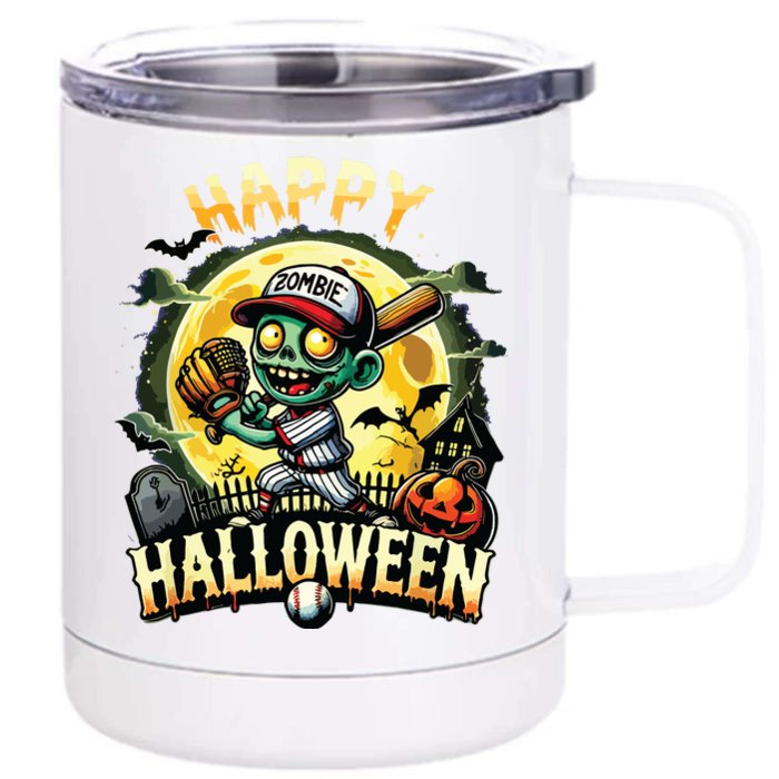 Vintage Halloween Zombie Baseball Skeleton Baseball Players 12 oz Stainless Steel Tumbler Cup