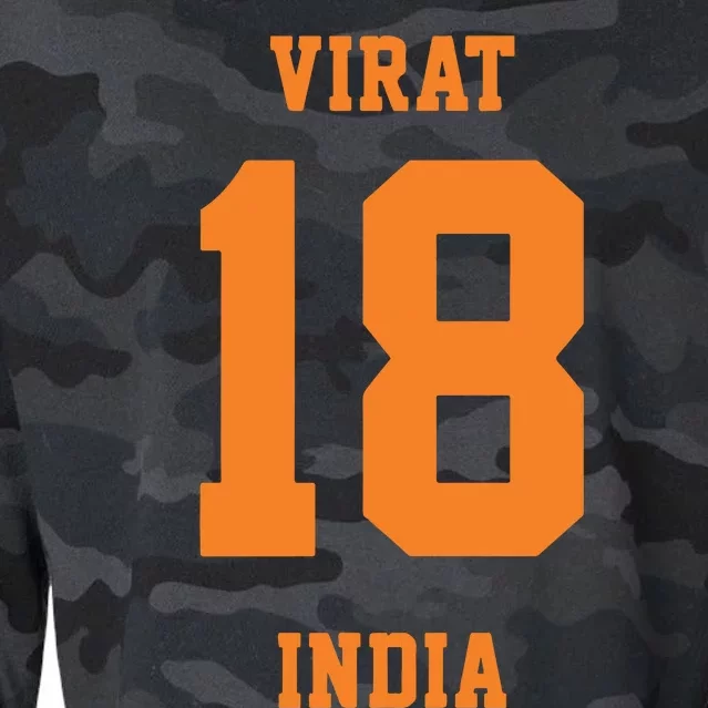 Virat India 18 Cropped Pullover Crew