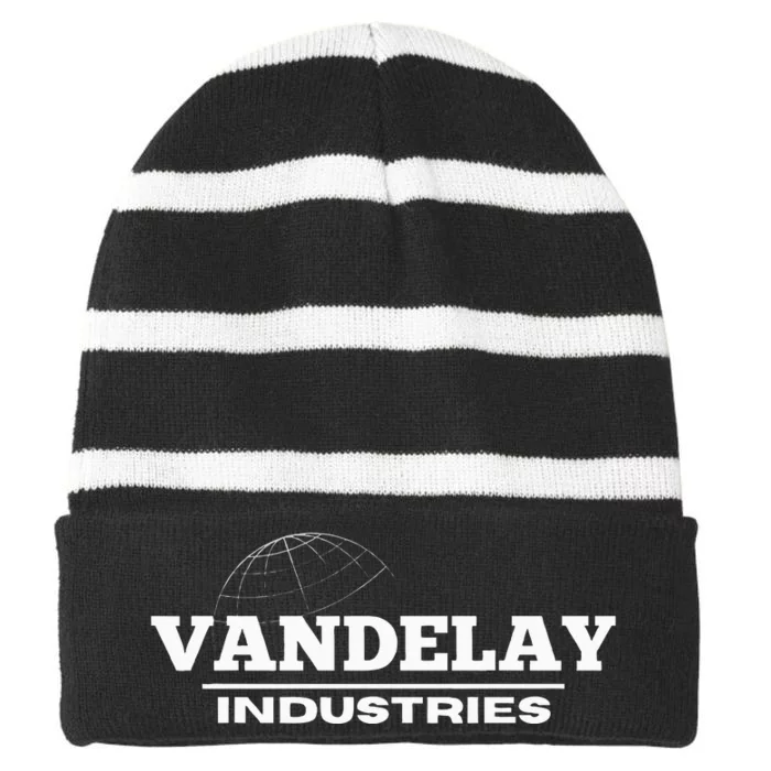 Vandelay Industries 90s Pop Culture Striped Beanie with Solid Band