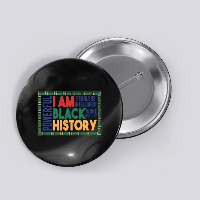 Vintage I Am Black History Month Gift Powerful Button