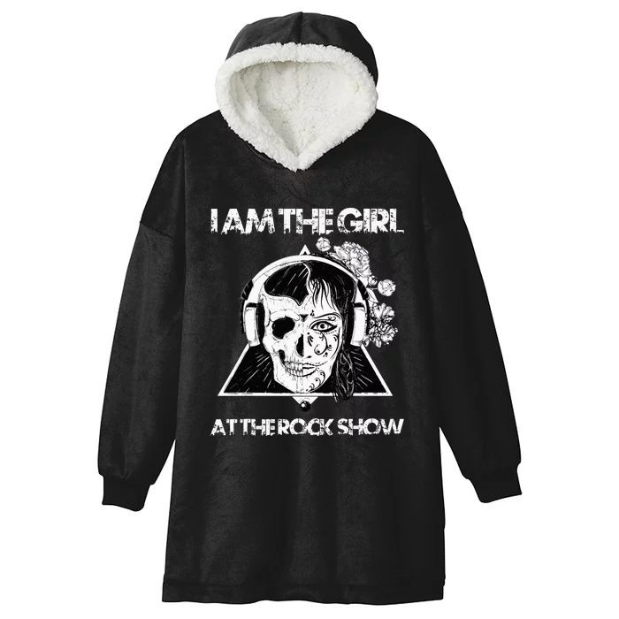 Vintage I Am The At The Rock Show Rock Music Lover Tee Hooded Wearable Blanket