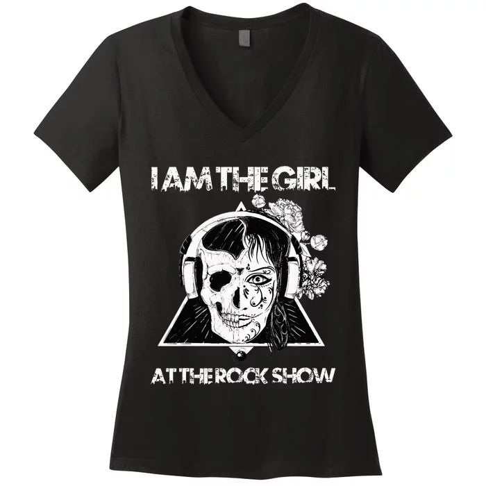 Vintage I Am The At The Rock Show Rock Music Lover Tee Women's V-Neck T-Shirt