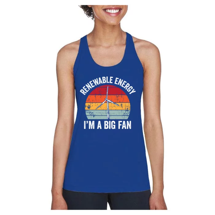 Vintage Im A Big Fan Funny Renewable Energy Gift Gift Women's Racerback Tank