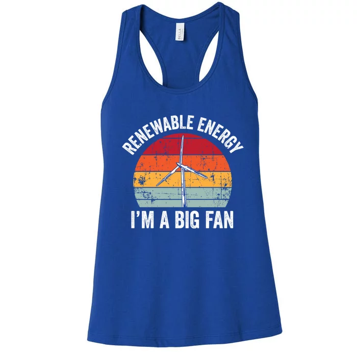 Vintage Im A Big Fan Funny Renewable Energy Gift Gift Women's Racerback Tank