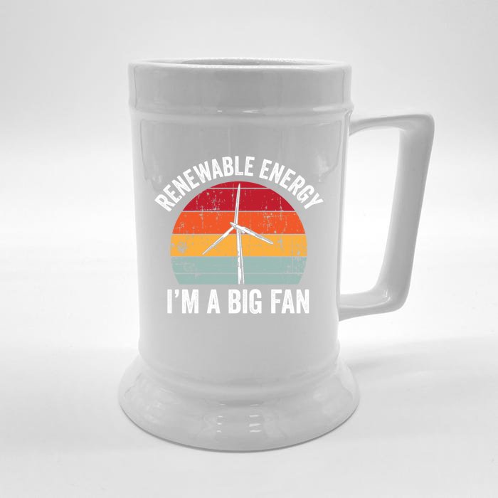 Vintage Im A Big Fan Funny Renewable Energy Gift Gift Front & Back Beer Stein