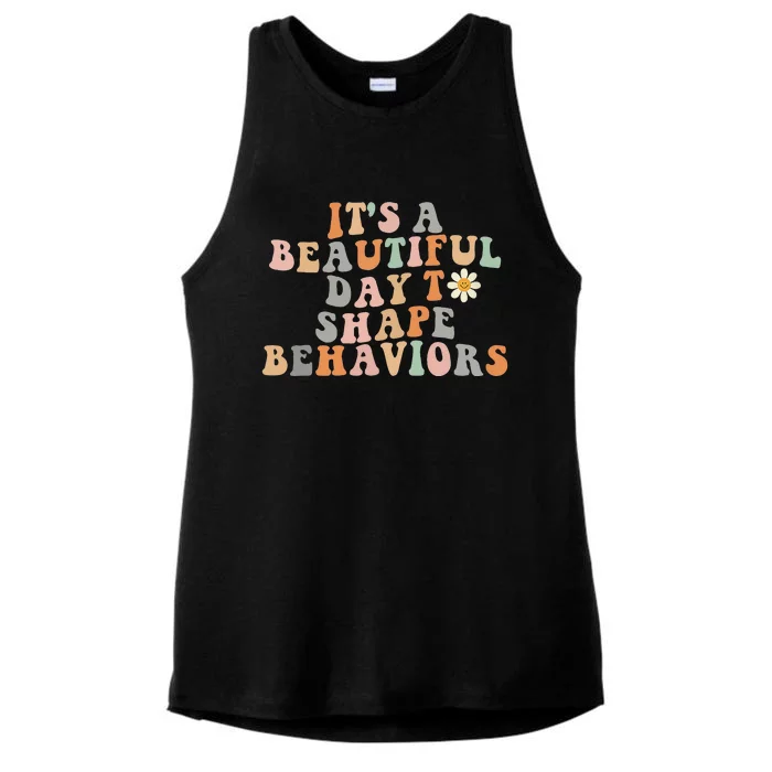 Vintage It's A Beautiful Day To Shape Behaviors Retro Funny Ladies Tri-Blend Wicking Tank