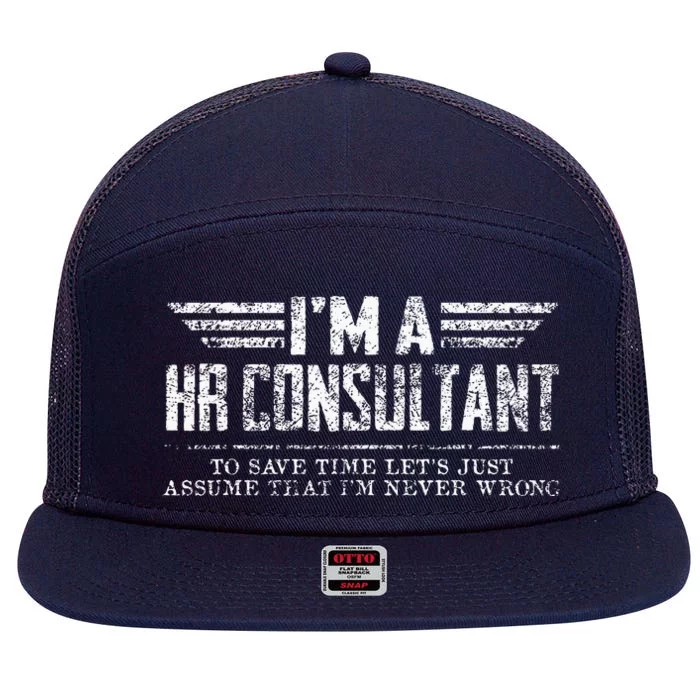 Vintage IM A Hr Consultant 7 Panel Mesh Trucker Snapback Hat