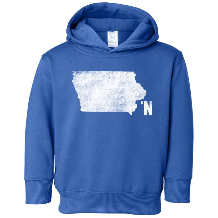 Vintage Iowa Apostrophe N State Map Outline Meaningful Gift Toddler Hoodie