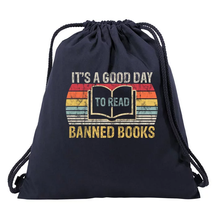 Vintage It's A Good Day To Read Banned Books Gift Drawstring Bag