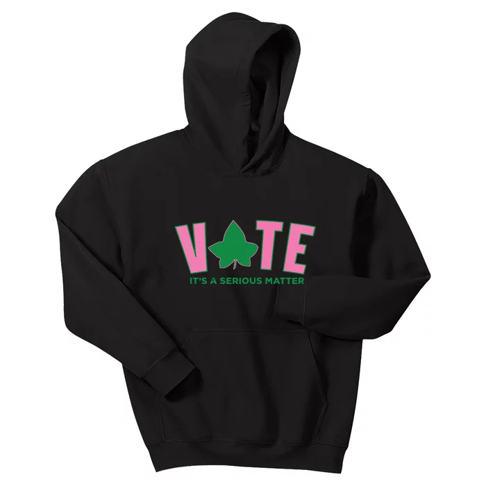 Vote Its A Serious Matter Green Kids Hoodie