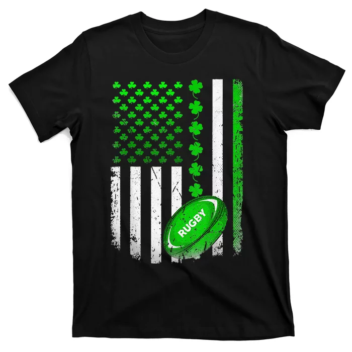 Vintage Irish American Flag St Patricks Day Rugby T-Shirt