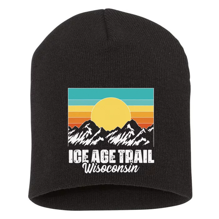 Vintage Ice Age Trail Hiker Camping Hiking Short Acrylic Beanie