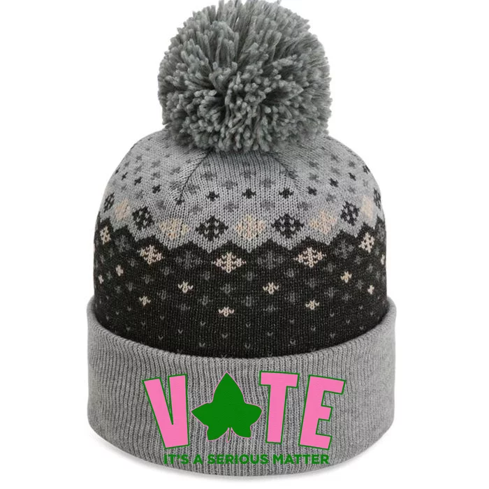 Vote Its A Serious Matter P.Ink And Green Gift The Baniff Cuffed Pom Beanie