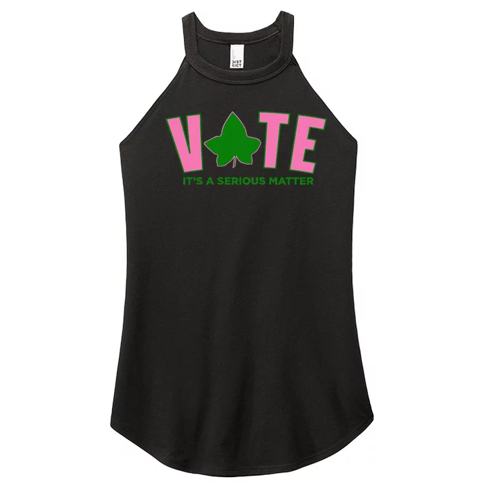 Vote Its A Serious Matter P.Ink And Green Gift Women’s Perfect Tri Rocker Tank