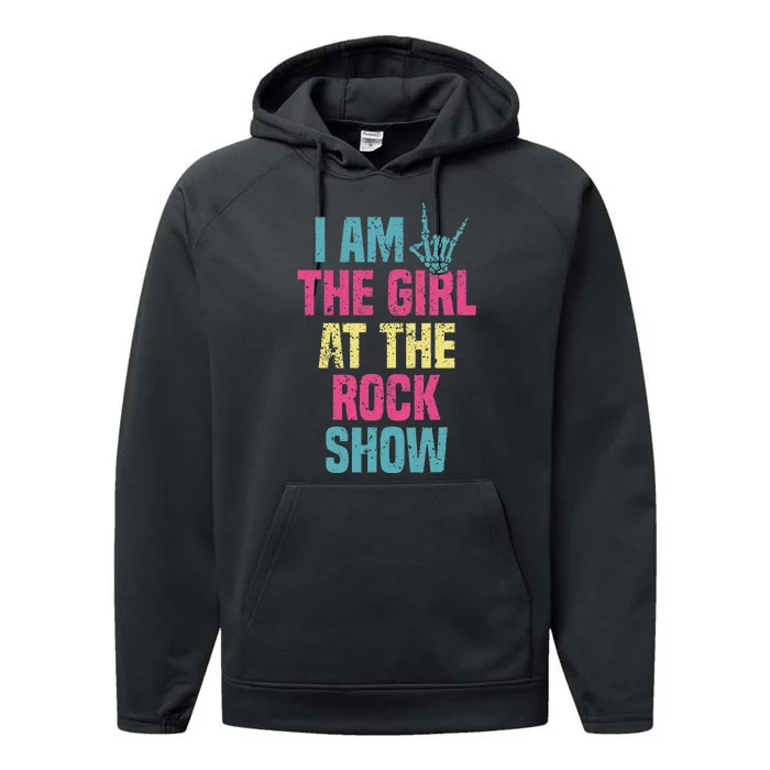 Vintage I Am The Girl At The R.O.C.K Show Rock Music Lover Performance Fleece Hoodie