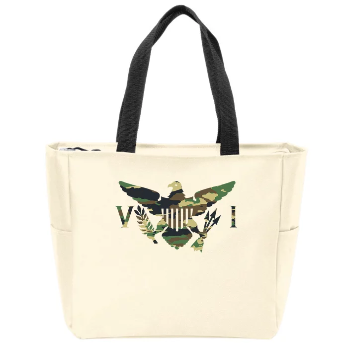 Virgin Islands Army Camo Flag Zip Tote Bag