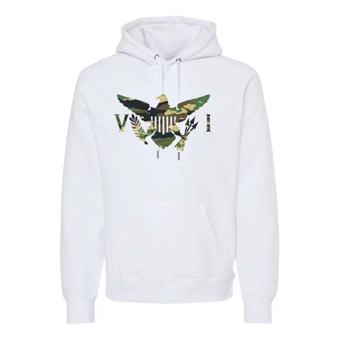 Virgin Islands Army Camo Flag Premium Hoodie