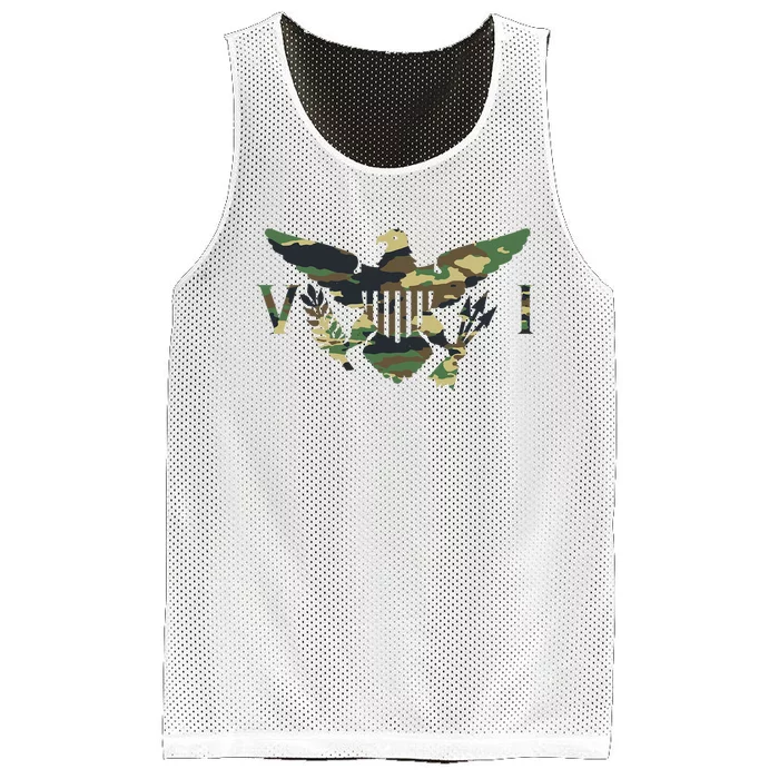 Virgin Islands Army Camo Flag Mesh Reversible Basketball Jersey Tank