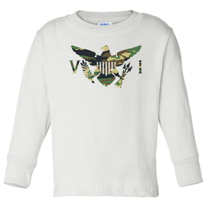 Virgin Islands Army Camo Flag Toddler Long Sleeve Shirt