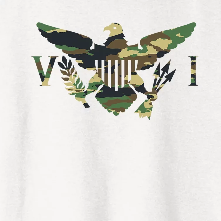 Virgin Islands Army Camo Flag Women's Crop Top Tee